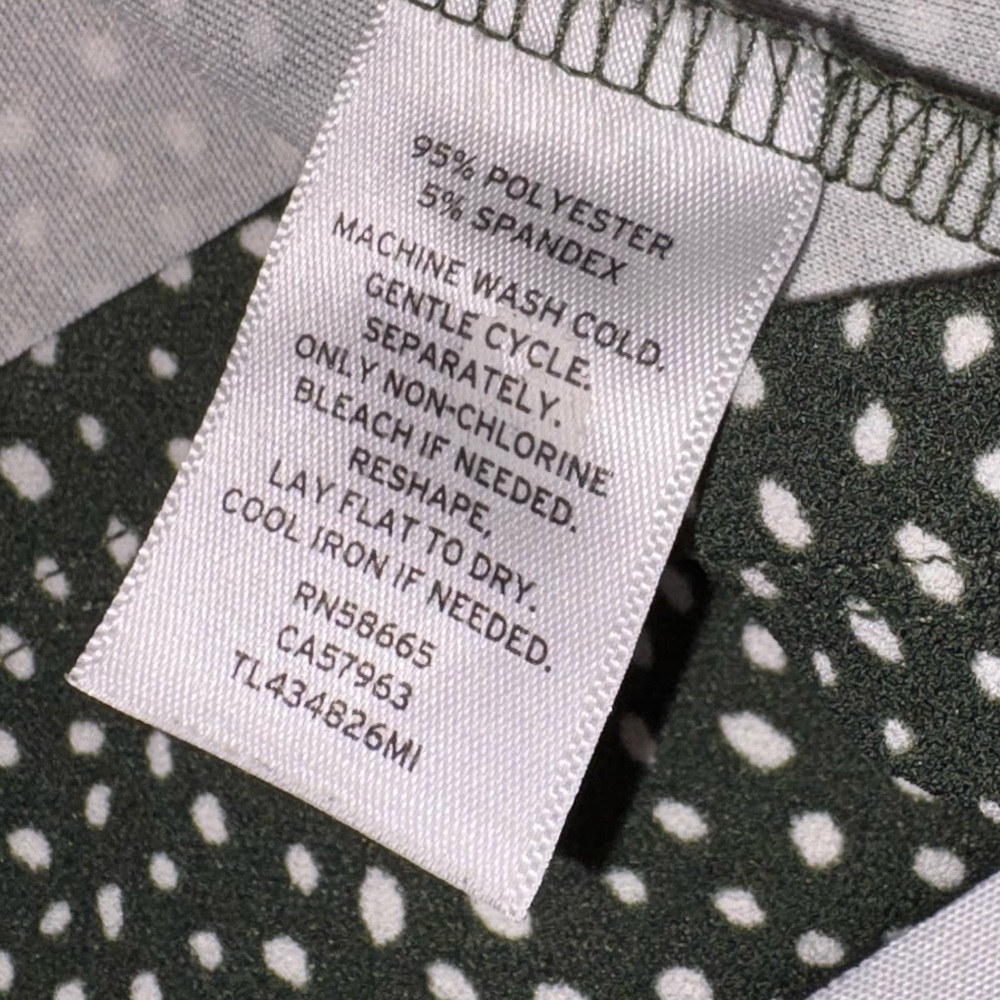 Leith Size M Green & White Square Neck Half Sleeve Boho Spring Mini Dress - Picture 8 of 9